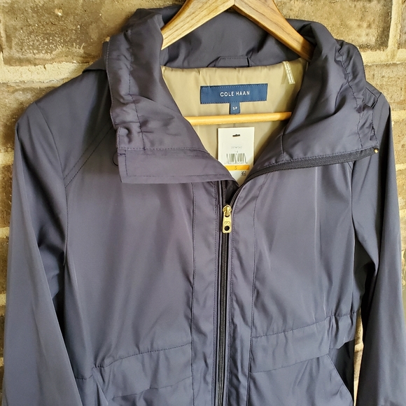 NWT Cole Haan Navy Raincoat S - Picture 1 of 10